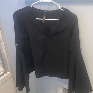Design lab black v neck work blouse